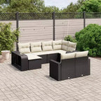vidaXL Salon de jardin noir