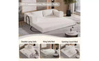 Canapé-lit convertible MooxvMoo 80 avec 2 oreillers, canapé de sol 3 places, lit King Size, combinaison DIY, chenille, blanc beige