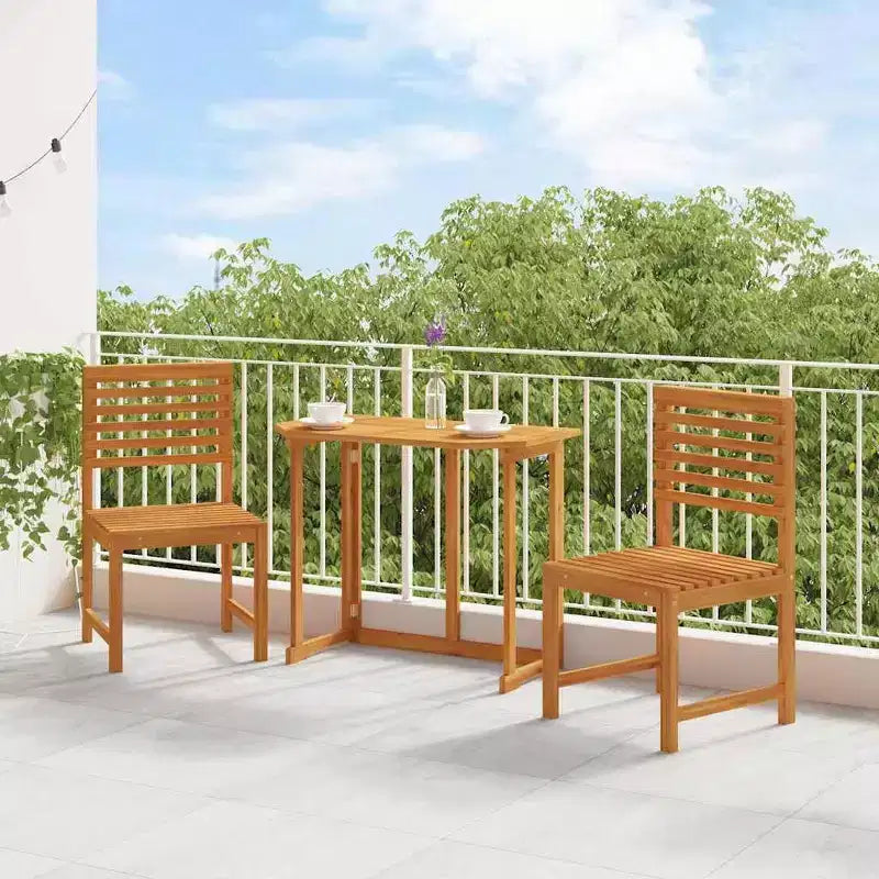 vidaXL Salon de jardin en acacia massif et polyester Naturel