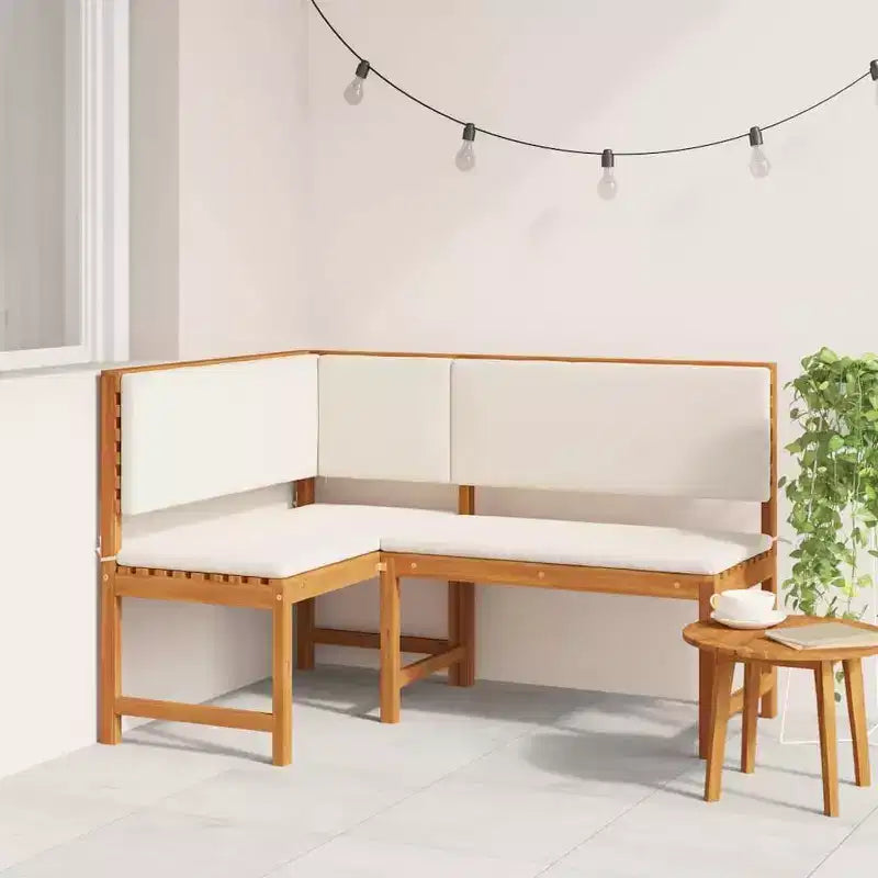 vidaXL Salon de jardin en acacia massif et polyester Naturel