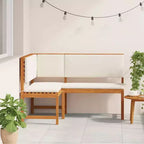 vidaXL Salon de jardin en acacia massif et polyester Naturel