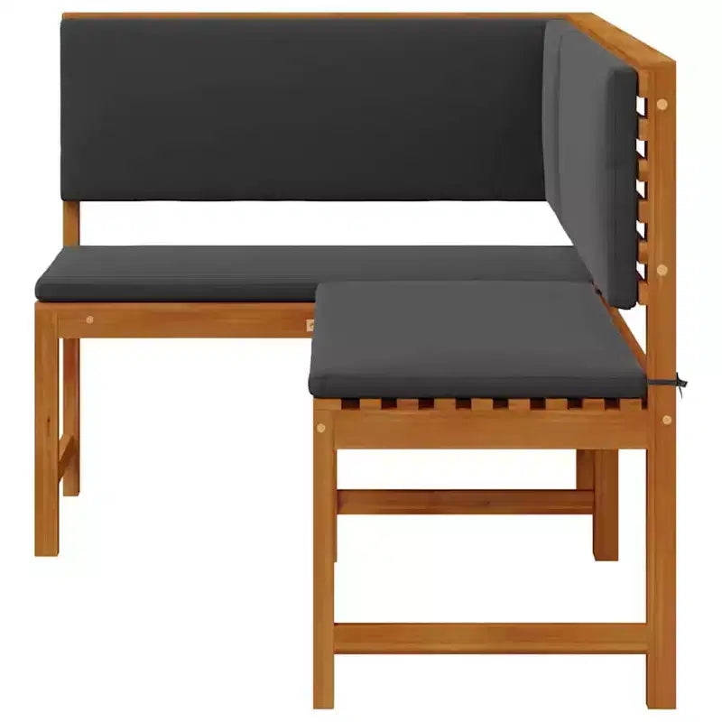 vidaXL Salon de jardin en acacia massif et polyester Naturel