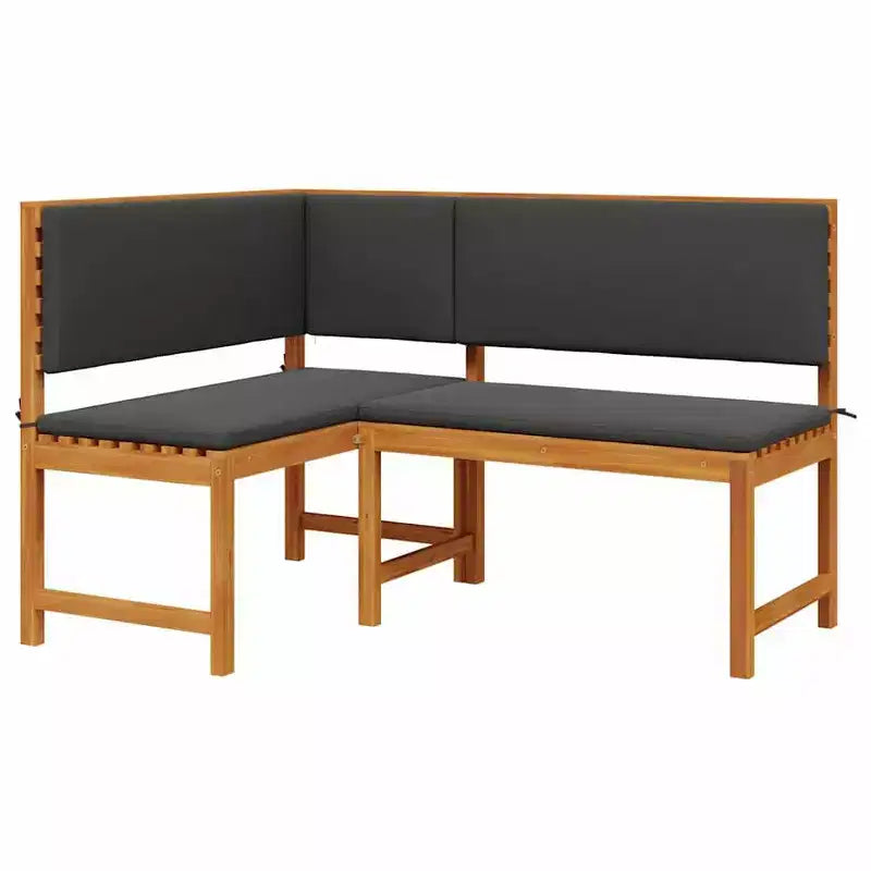 vidaXL Salon de jardin en acacia massif et polyester Naturel