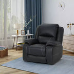 Fauteuil inclinable pivotant à 360 degrés GDFStudio Nony, en métal et bois avec revêtement en similicuir