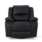 Fauteuil inclinable pivotant à 360 degrés GDFStudio Nony, en métal et bois avec revêtement en similicuir