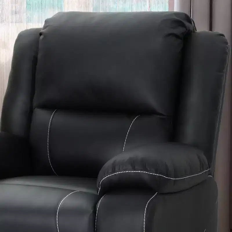 Fauteuil inclinable pivotant à 360 degrés GDFStudio Nony, en métal et bois avec revêtement en similicuir