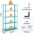 Étagère métallique réglable à 5 niveaux, robuste, 173 cm (H) x 89 cm (L) x 30 cm (P), en acier, capacité de 227 kg pour garage, garde-manger, cuisine, placard