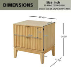 Table de chevet moderne en bois cannelé Christopher Knight Home avec 2 tiroirs
