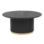 Table basse ronde Christopher Knight Home Mustafa en bois et fer avec piètement cannelé