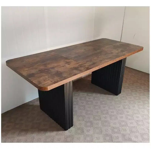 71Wavy Iron Leg Square Table