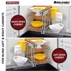 Rev-A-Shelf Chrome Deux Niveaux, Organisateur en Fil Métallique pour Meuble d'Angle Mort de 15 po, Optimiseur de Rangement avec 4 Étagères, 5PSP-15-CR