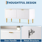 COZONY Banc de rangement à chaussures cannelé moderne de 106,7 cm avec armoire, banc à chaussures en bois pour entrée, hall, vestibule ou porte d'entrée