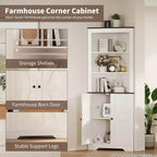 COZONY 68 Meuble d'angle de ferme avec porte et étagère réglable, Petit organisateur d'angle au sol
