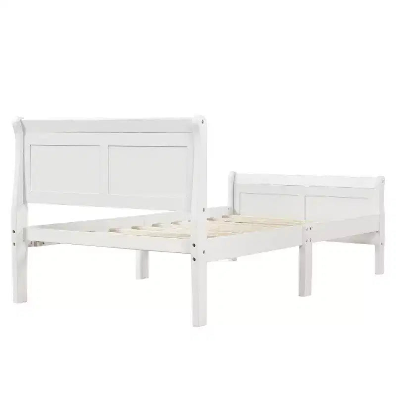Luxystar Lit plateforme moderne en bois double avec tête de lit,