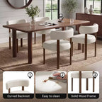 Chaises de salle à manger Ora en similicuir avec dossier incurvé et cadre en bois massif, chaises ergonomiques sans accoudoirs pour salon, salle à manger