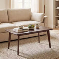 Costway 34.5 Solid Wood Coffee Table with Tapered Legs, Low Cocktail Table for Home Office