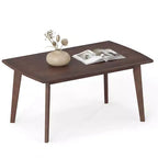 Table basse Costway de 34,5 po en bois massif avec pieds fuselés, table basse pour bureau à domicile