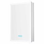 FAMYYT Armoire à pharmacie lumineuse en aluminium de 24 po L x 36 po H avec miroir, intensité variable, anti-buée, entièrement assemblée