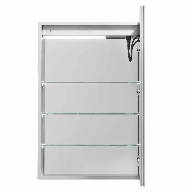 FAMYYT Armoire à pharmacie lumineuse en aluminium de 24 po L x 36 po H avec miroir, intensité variable, anti-buée, entièrement assemblée
