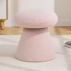 GDFStudio Becka Pouf Ottoman Pivotant en Tissu Teddy en Forme de Champignon avec Cadre en Bois