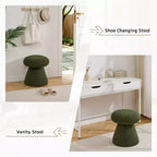 GDFStudio Becka Pouf Ottoman Pivotant en Tissu Teddy en Forme de Champignon avec Cadre en Bois