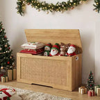 Banc de rangement pour enfants Costway, coffre à jouets de 40" avec couvercle à charnière, 2 charnières métalliques et poignées latérales