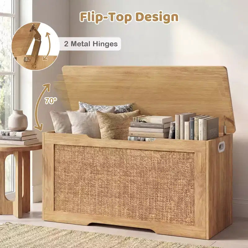 Banc de rangement pour enfants Costway, coffre à jouets de 40" avec couvercle à charnière, 2 charnières métalliques et poignées latérales