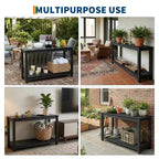 Table d'appoint de patio en bois durable toutes saisons, table d'appoint classique d'extérieur pour jardin, pelouse et véranda, compacte et stable