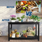 Table d'appoint de patio en bois durable toutes saisons, table d'appoint classique d'extérieur pour jardin, pelouse et véranda, compacte et stable