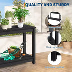 Table d'appoint de patio en bois durable toutes saisons, table d'appoint classique d'extérieur pour jardin, pelouse et véranda, compacte et stable