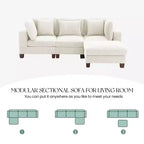 Canapé Sectionnel Modulable Convertible en Velours Côtelé avec Ottomans, Canapé Configurable pour Salon, Montage Facile