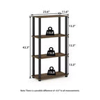 Étagère de rangement polyvalente HOMLUX à 4 niveaux, bibliothèque ouverte avec cadre durable pour la maison
