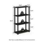 Étagère de rangement polyvalente HOMLUX à 4 niveaux, bibliothèque ouverte avec cadre durable pour la maison