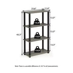 Étagère de rangement polyvalente HOMLUX à 4 niveaux, bibliothèque ouverte avec cadre durable pour la maison