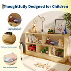 Étagère en bois à 5 sections et 2 niveaux, étagère ouverte pour livres d'enfants, organisateur de jouets, pour la maison, le salon