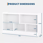 Étagère en bois à 5 sections et 2 niveaux, étagère ouverte pour livres d'enfants, organisateur de jouets, pour la maison, le salon