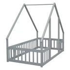 MAYEERTY Cadre de lit Queen Size, pas besoin de sommier, en bois de pin massif, design silencieux