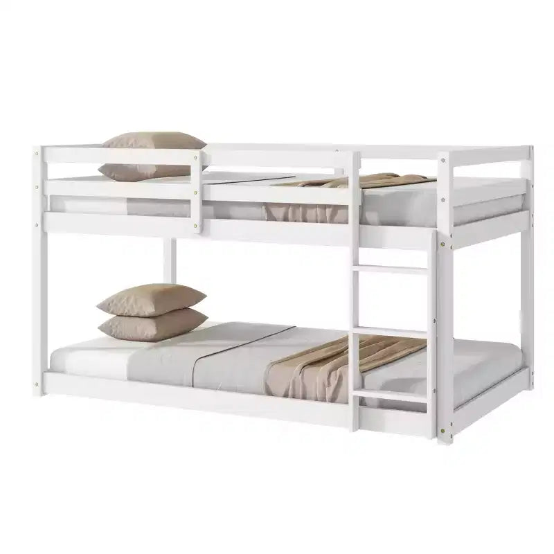 MAYEERTY Cadre de lit double sans bruit, sans sommier tapissier, en bois de pin massif