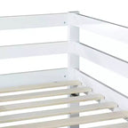 MAYEERTY Cadre de lit double sans bruit, sans sommier tapissier, en bois de pin massif