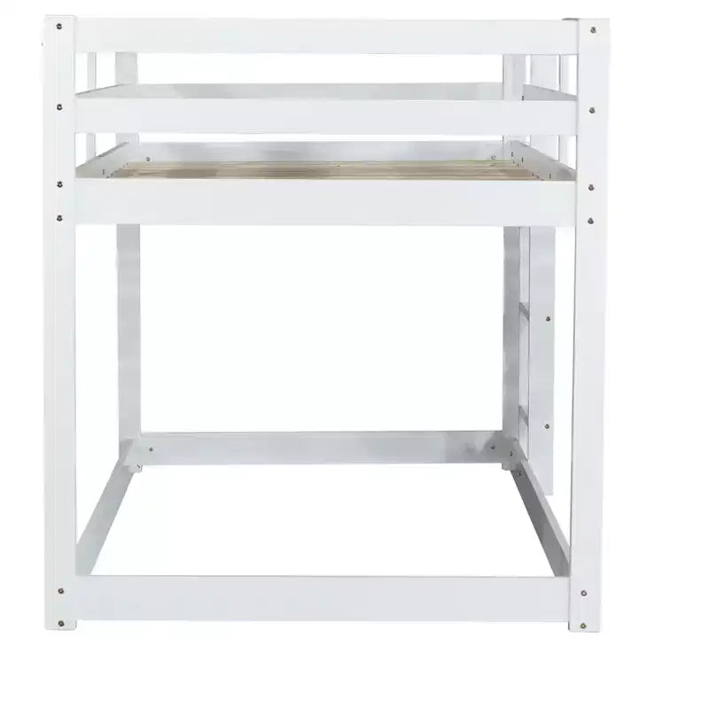 MAYEERTY Cadre de lit double sans bruit, sans sommier tapissier, en bois de pin massif