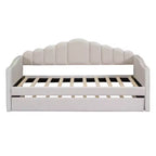 Lit de repos double en velours Luxystar avec lit gigogne et ports de charge