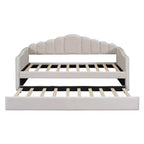 Lit de repos double en velours Luxystar avec lit gigogne et ports de charge