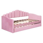 Lit de repos double en velours Luxystar avec lit gigogne et ports de charge