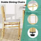 Costway Ensemble Table à Manger Rectangulaire 3 Pièces et Chaises Coin Repas en Bois avec Étagère de Rangement
