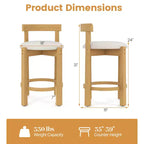 Tabourets de bar Costway de 61 cm de hauteur pour comptoir, lot de 2 ou 4 avec dossiers et repose-pieds pour salle à manger
