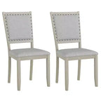 Costway 2/4 PCS Farmhouse Dining Chair Fabric Upholstered Kitchen Chairs for Dining Room