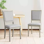 Costway Lot de 2/4 chaises de salle à manger en tissu, style ferme, pour cuisine