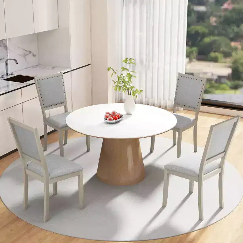 Costway Lot de 2/4 chaises de salle à manger en tissu, style ferme, pour cuisine