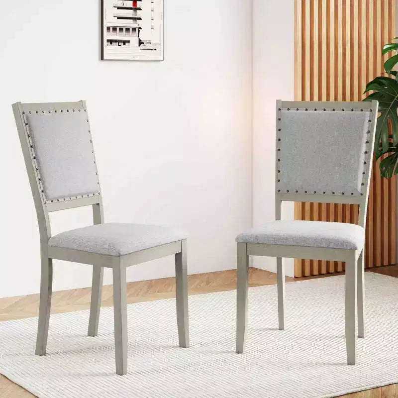 Costway Lot de 2/4 chaises de salle à manger en tissu, style ferme, pour cuisine