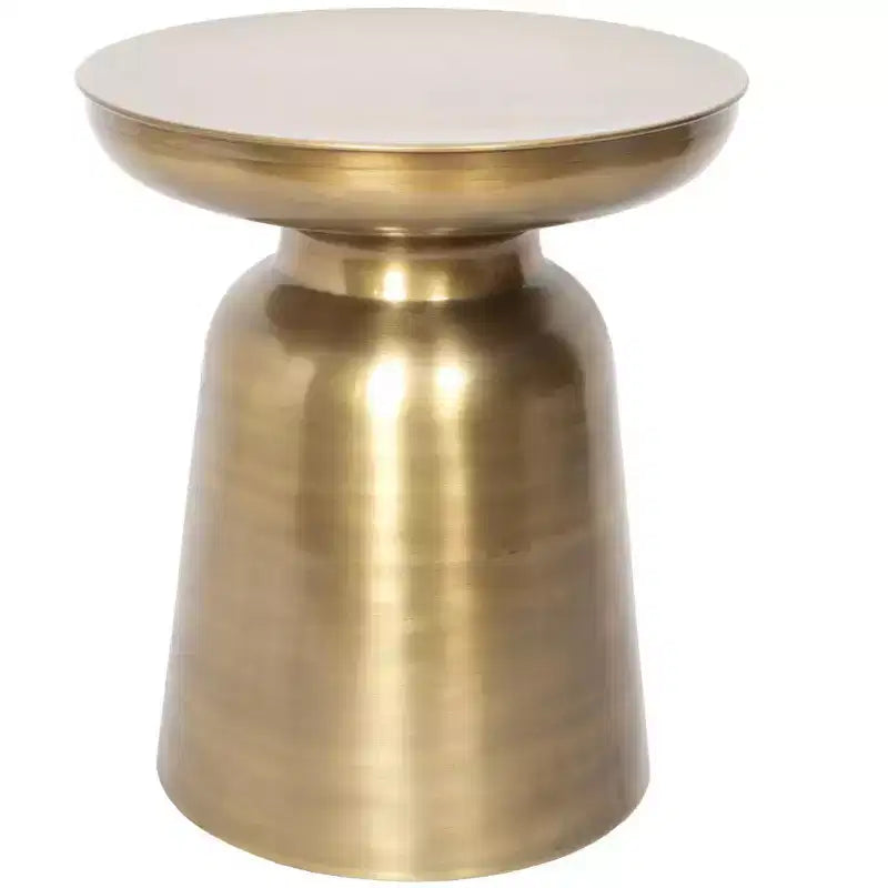 HomeRoots 19 Gold Iron Round End Table
